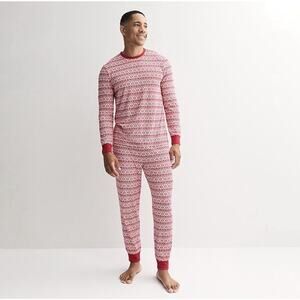 NWT Jammies For Your Families Joy Red Fairisle Pajama Set Men's Size Large